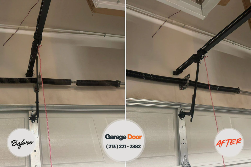 Before and after: garage door repair Roswell, NM